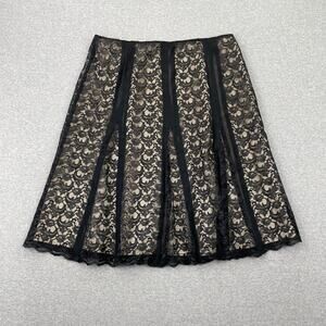 Vintage y2k Axcess Lace Skirt Womens 8 Black Pleated Flounce Whimsigoth Coquette